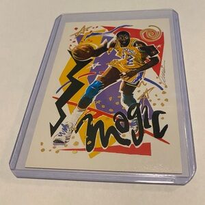 Magic Johnson 1990 Team Checklist Basketball Card #367 Los Angeles Lakers